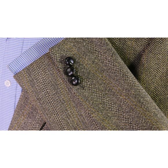 Brooks Brothers Brown Black Herringbone Tweed Wool Cashmere Sportcoat Blazer 41R - Picture 6 of 9
